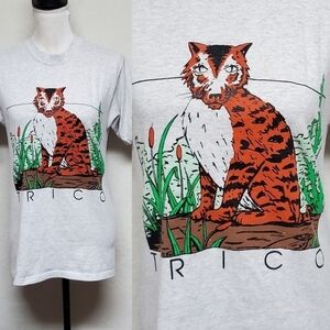 RARE Vintage Y2K The Last Guardian Trico Printed Graphic Tee Heather Grey Jerzee